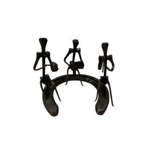 Metal Horseshoe Sculpture Musicians Folk Art Western Rustic Decor Used